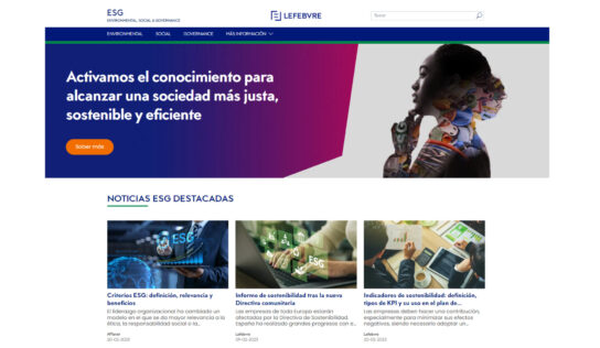 Lefebvre y APLANET lanzan un nuevo portal web sobre sostenibilidad y ESG