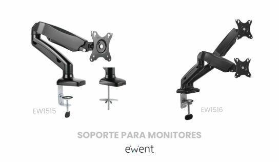 Ewent organiza los espacios de trabajo con sus soportes de escritorio