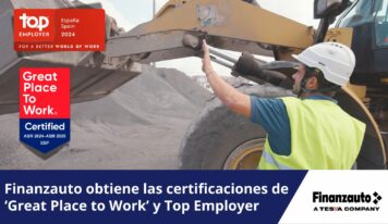 Finanzauto obtiene las certificaciones de ‘Great Place to Work’ y Top Employer