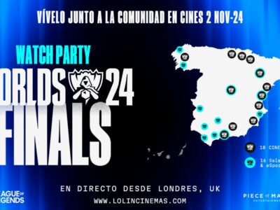 16 salas de gaming y 6 nuevos cines se unen al elenco de espacios que albergarán las watch parties de la final de los Mundiales de League of Legends