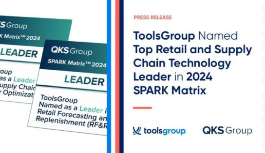 ToolsGroup es reconocido como líder tecnológico por QKS Group en SPARK Matrix™ 2024